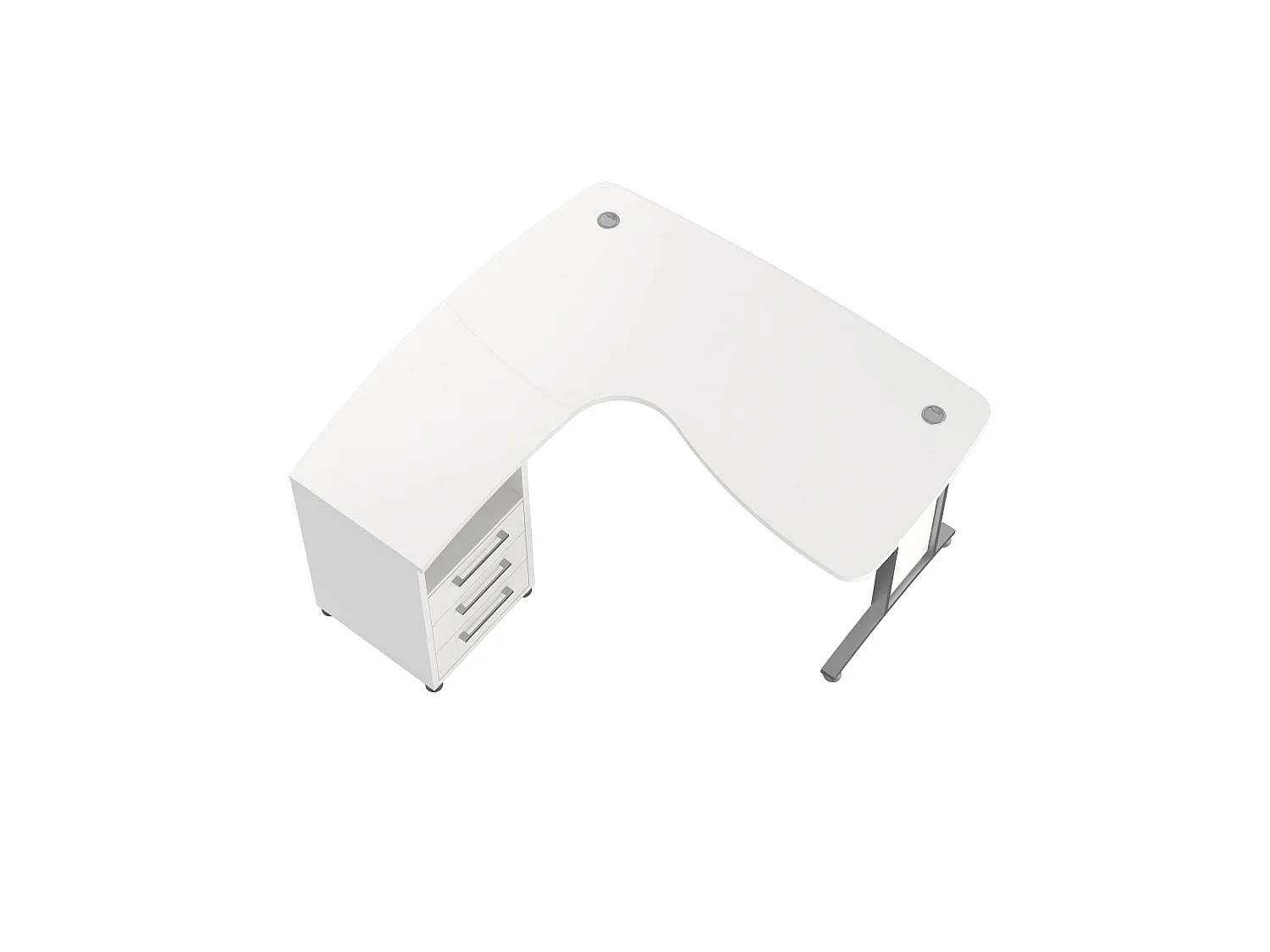 Bureau Estong, d'angle, 150,4x159x75,4h cm Blanc