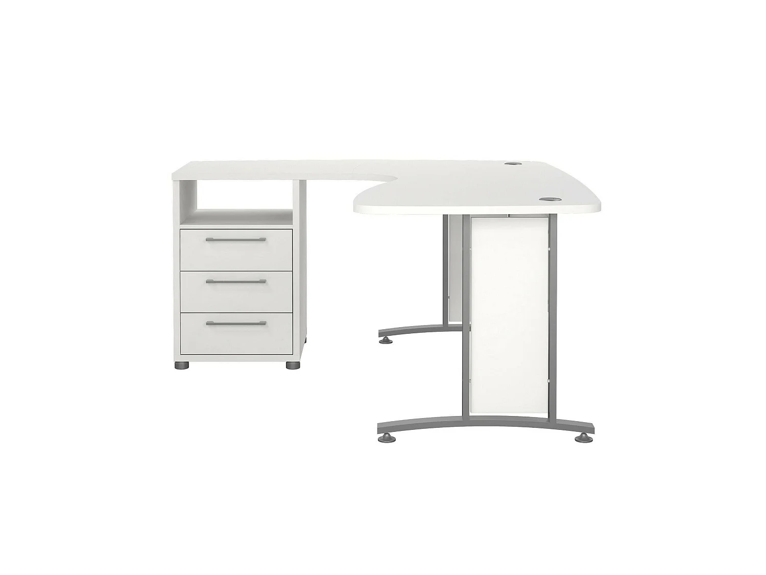 Bureau Estong, d'angle, 150,4x159x75,4h cm Blanc