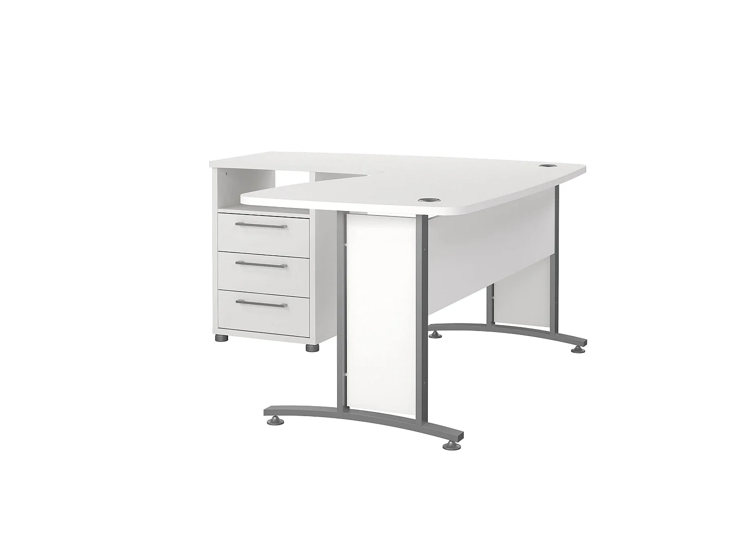 Bureau Estong, d'angle, 150,4x159x75,4h cm Blanc