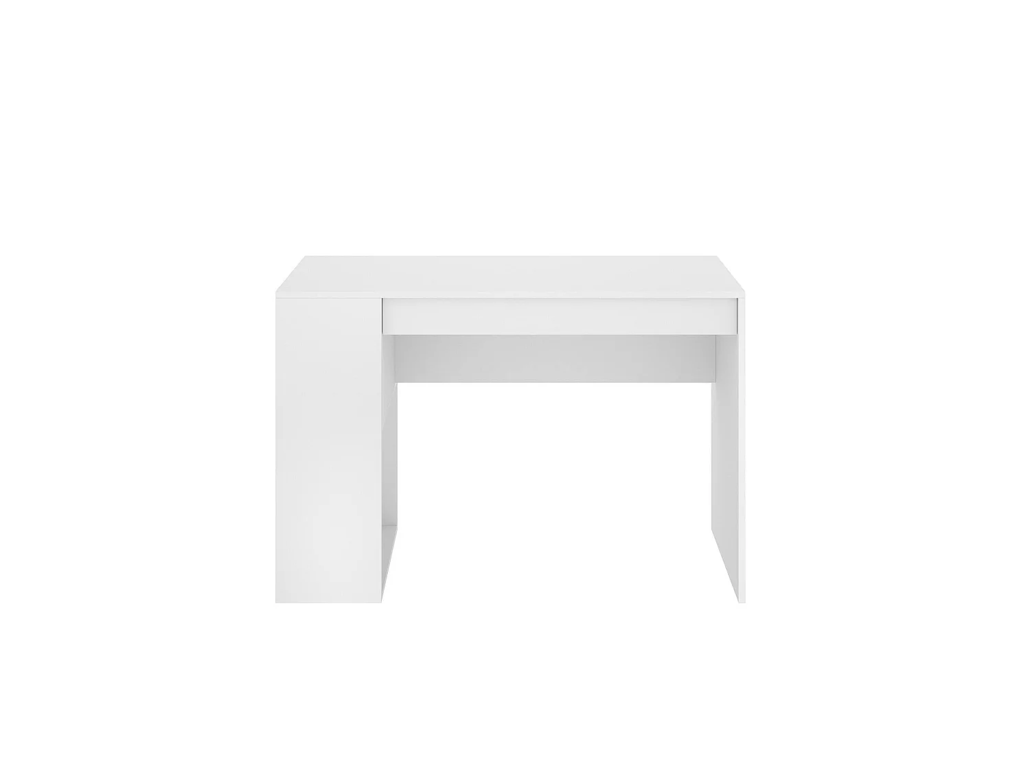Escritorio Arianella, modulable, 115x50x74h cm blanco, 2 estantes, un cajón