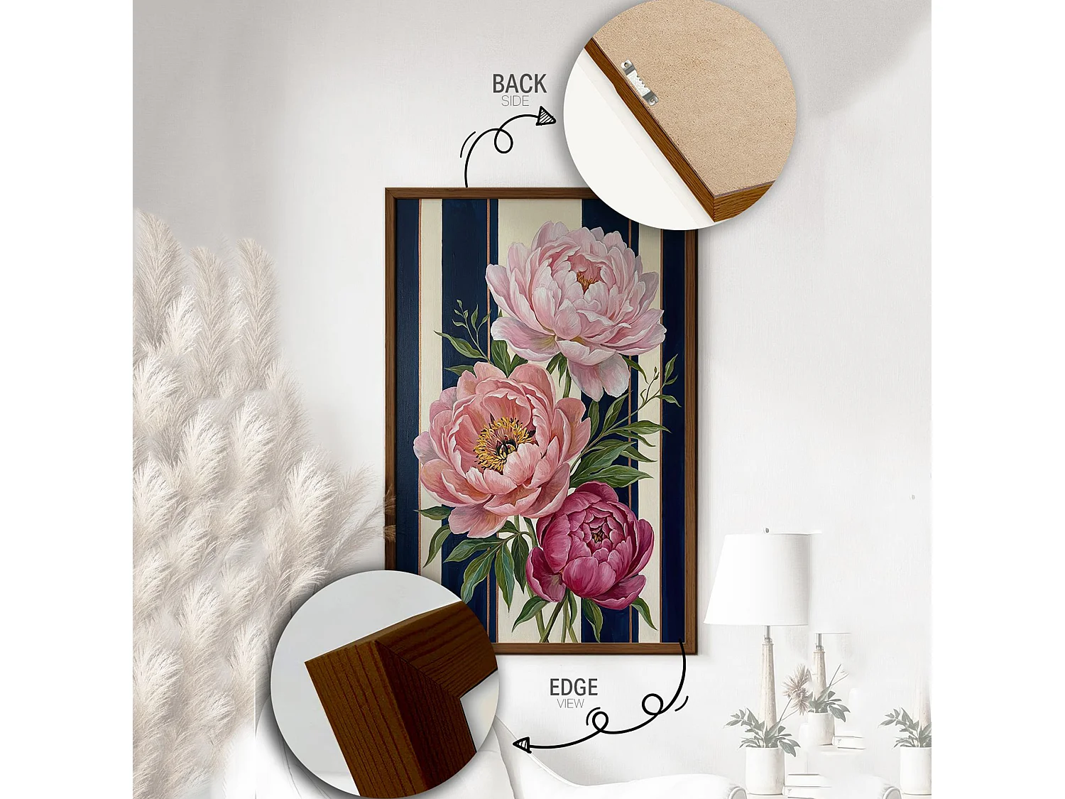 Tableau Megarina, Structure en Bois Noblesse, 33x48h cm Multicolore,