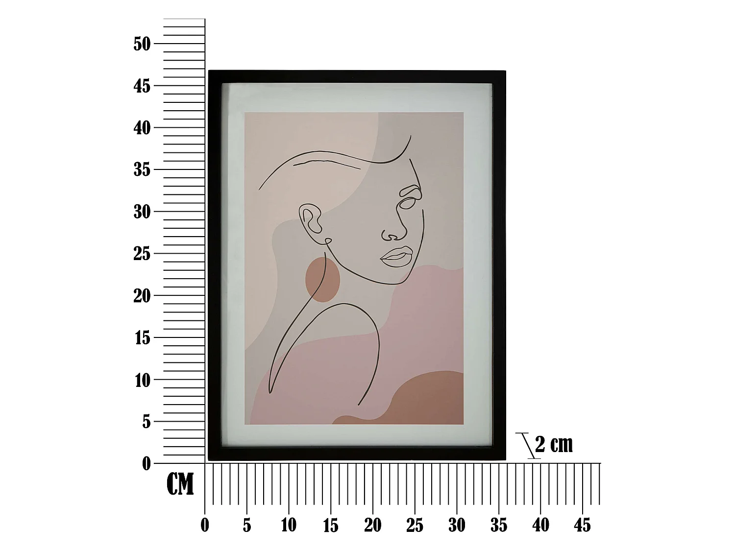 Cadre Silvo, Structure en Verre, 35x47h cm Rose, Structure en Bois Noble, Couleur Vert