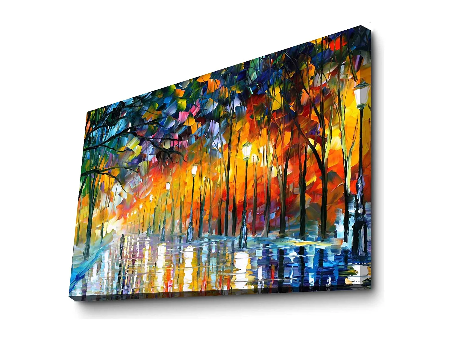 Tableau Nemimara, Structure en Tissu, 70x100h cm Multicolore, Bois Noble, Structure en Bois Noble