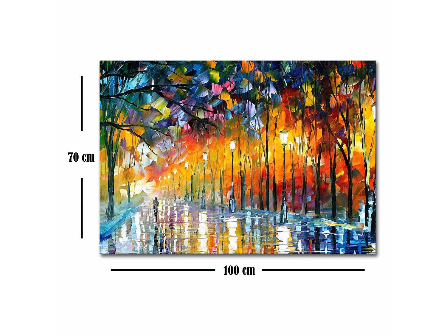 Tableau Nemimara, Structure en Tissu, 70x100h cm Multicolore, Bois Noble, Structure en Bois Noble