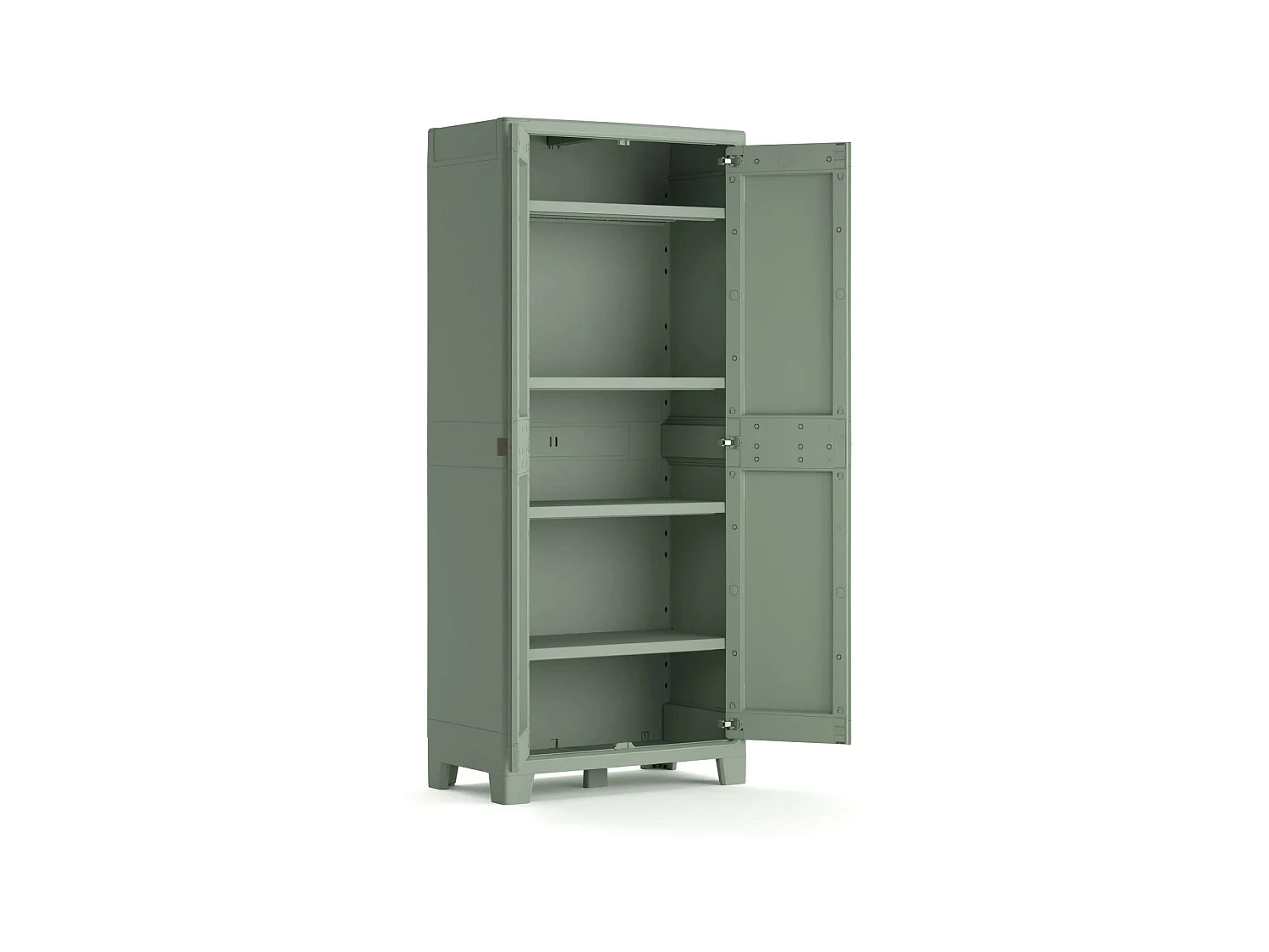 Armoire Extérieure Quesnel, 4 Étagères Fabriqué en Italie, 44x80x182h cm Gris, Meuble de Jardin