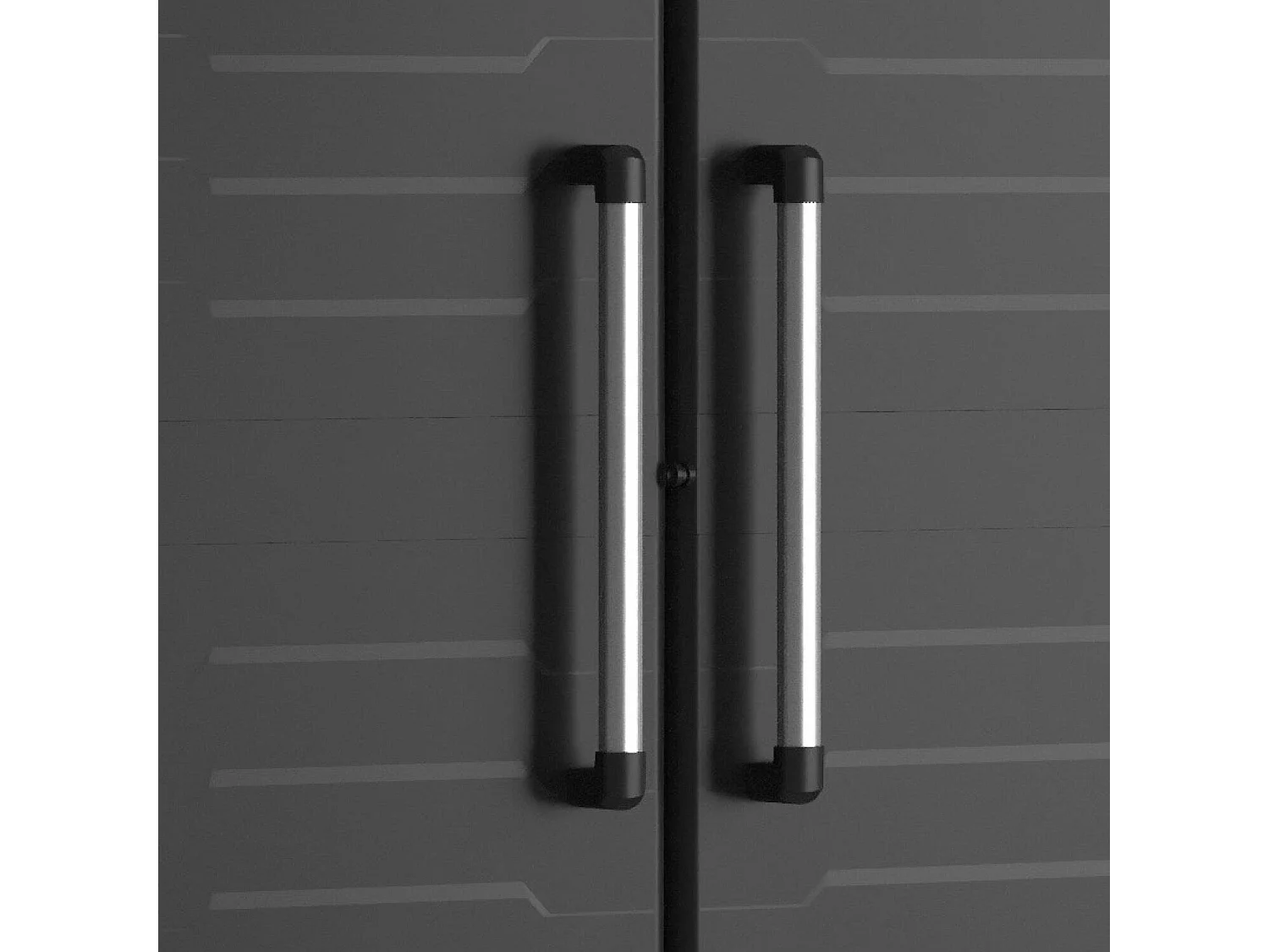 Buitenkast Terrebonne, 4 legplanken, Gemaakt in Italië, 65x45x182h cm zwart, tuinmeubel, 2 deuren, waterdicht