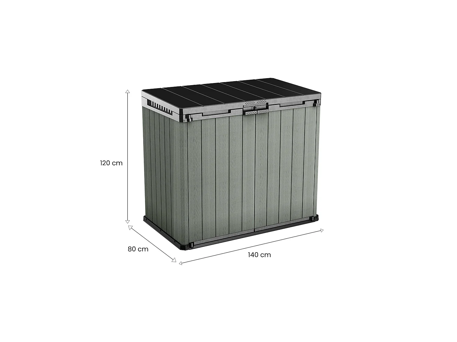 Buitenkast Napanee, 1 legplank, 140x80x120h cm groen, tuinkast, 2 deuren, waterdichte gereedschapskast