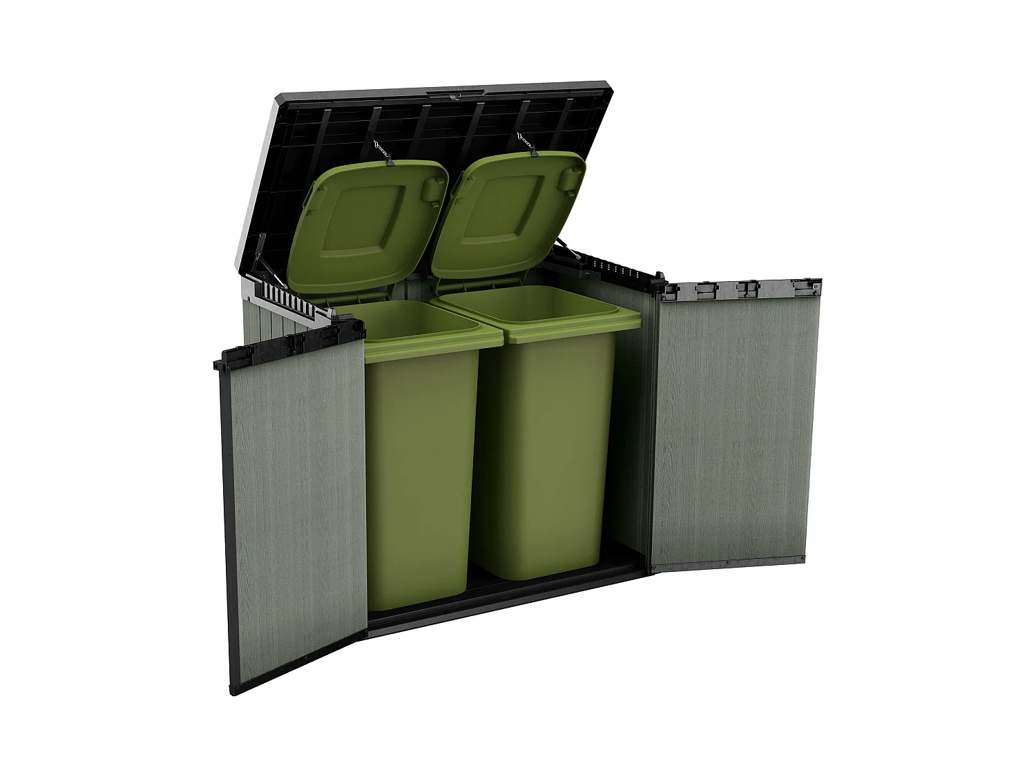 Buitenkast Napanee, 1 legplank, 140x80x120h cm groen, tuinkast, 2 deuren, waterdichte gereedschapskast