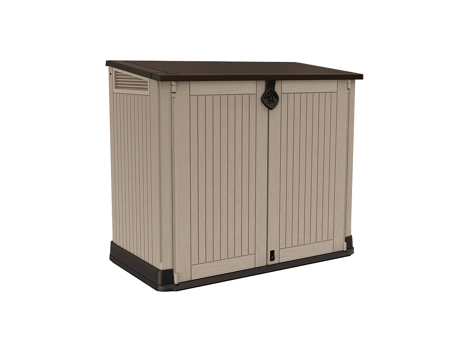 Buitenkast Gander, draaideuren, 132x72x114h cm beige, tuinkast, 2 deuren, waterdichte gereedschapskast