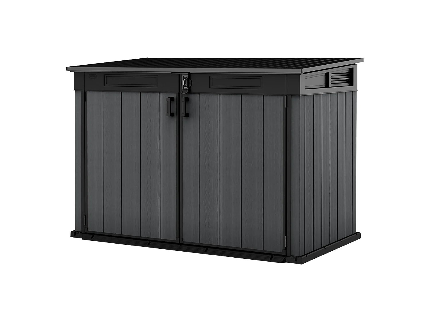 Armoire d'extérieur Litchfield, 2 étagères, 191x109x133h cm gris, meuble de jardin, portes battantes, 2 portes