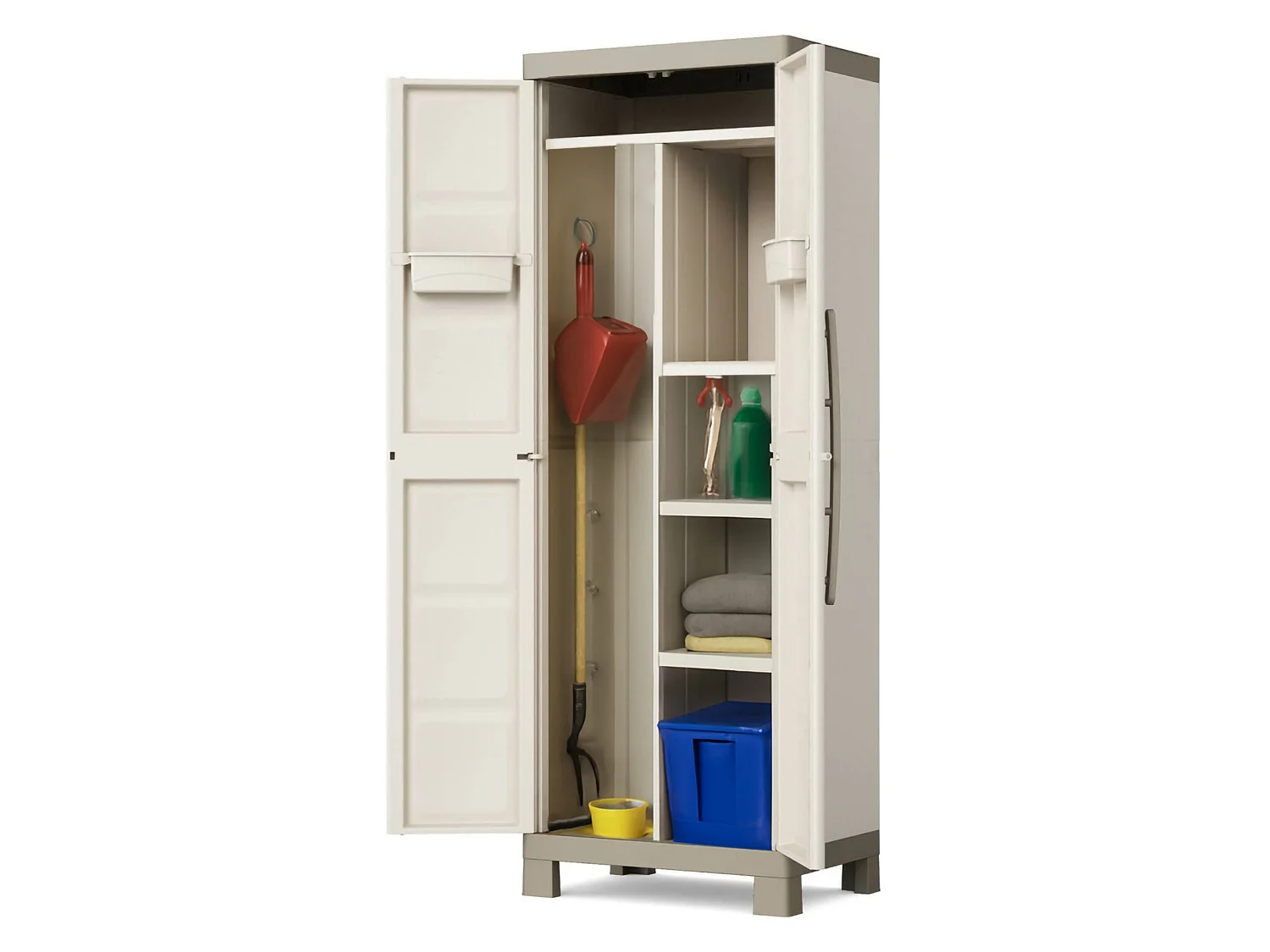 Strathmore Außenschrank, 4 Regalböden Made in Italy, 45x65x182h cm, Sandbraun, Gartenschrank
