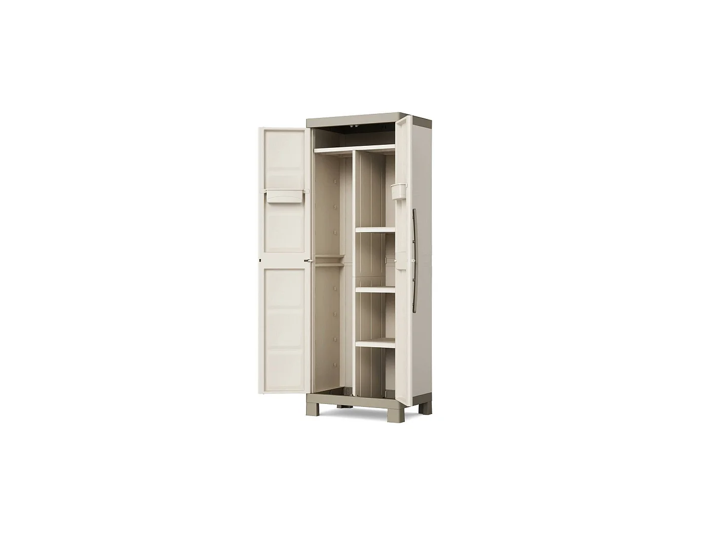 Strathmore Außenschrank, 4 Regalböden Made in Italy, 45x65x182h cm, Sandbraun, Gartenschrank