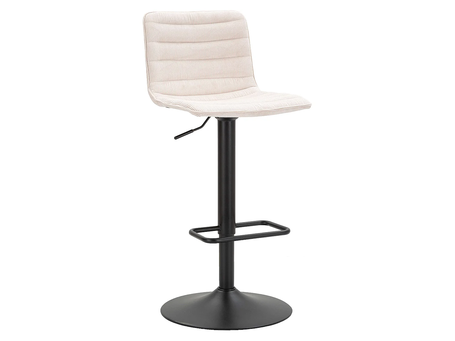 Tabouret Essaou, Réglable, 43x50x86h cm Blanc Crème, avec Dossier, Rembourré