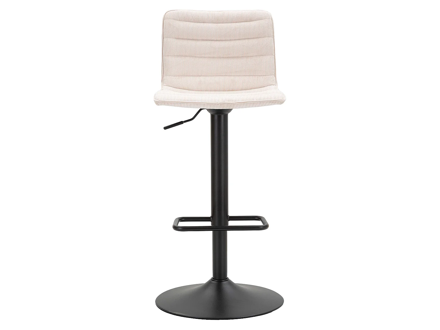 Tabouret Essaou, Réglable, 43x50x86h cm Blanc Crème, avec Dossier, Rembourré