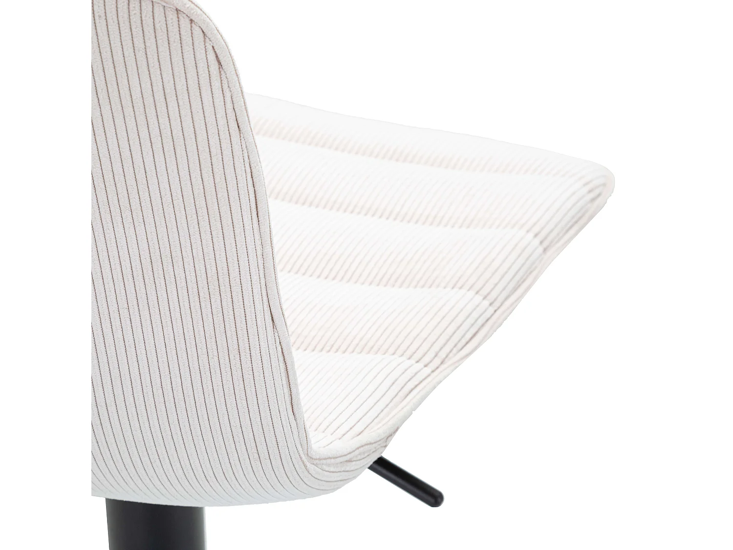 Tabouret Essaou, Réglable, 43x50x86h cm Blanc Crème, avec Dossier, Rembourré