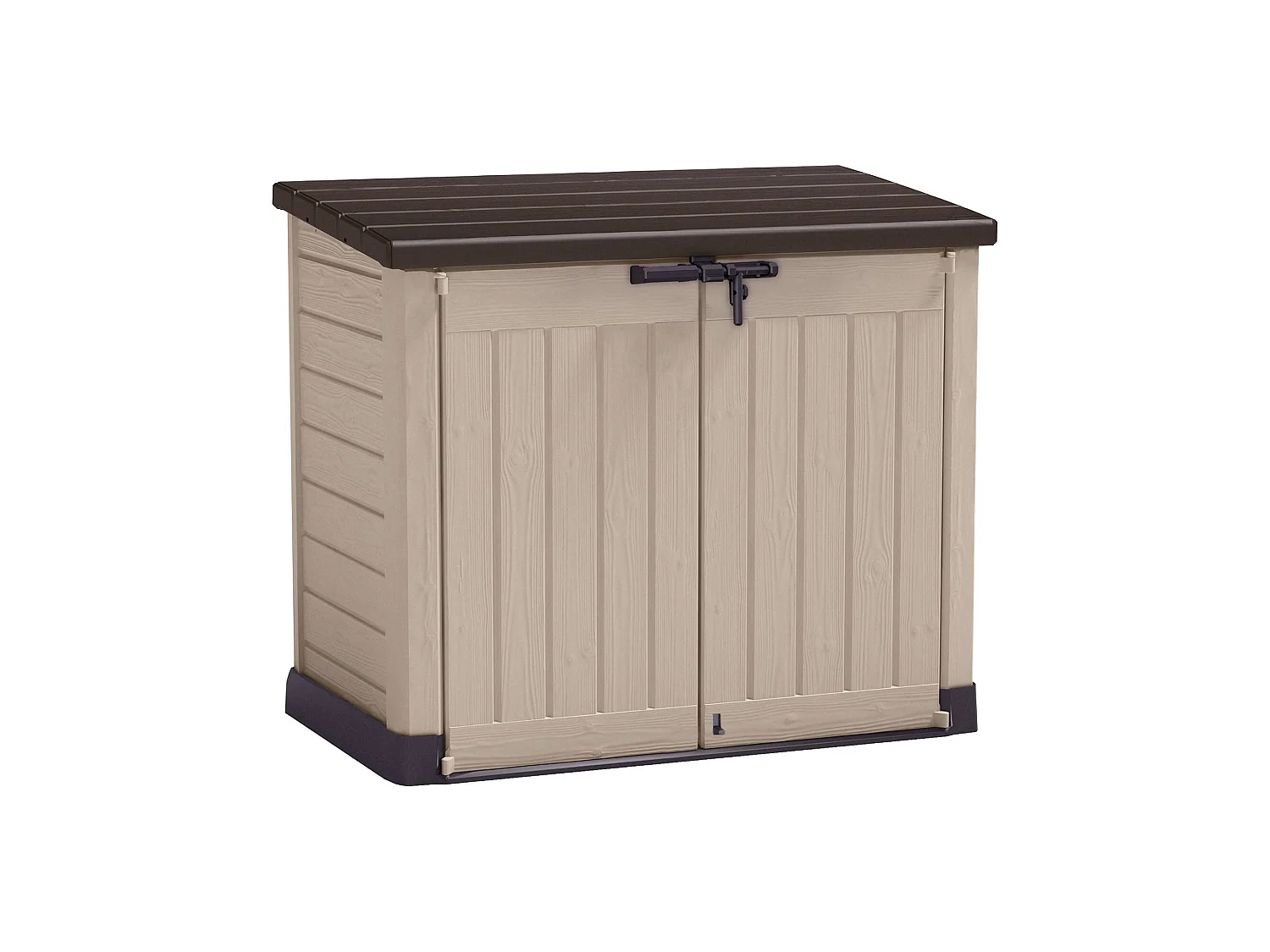 Hinton buitenkast, draaideur, 146x82x125h cm beige, tuinkast, 2 deuren, waterdichte gereedschapskast
