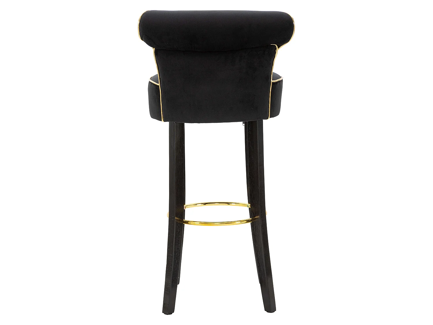 Sgabello Tupiza, Imbottito, 46x48x96h cm Nero, Rivestimento in Velluto, Materiale Struttura in Legno