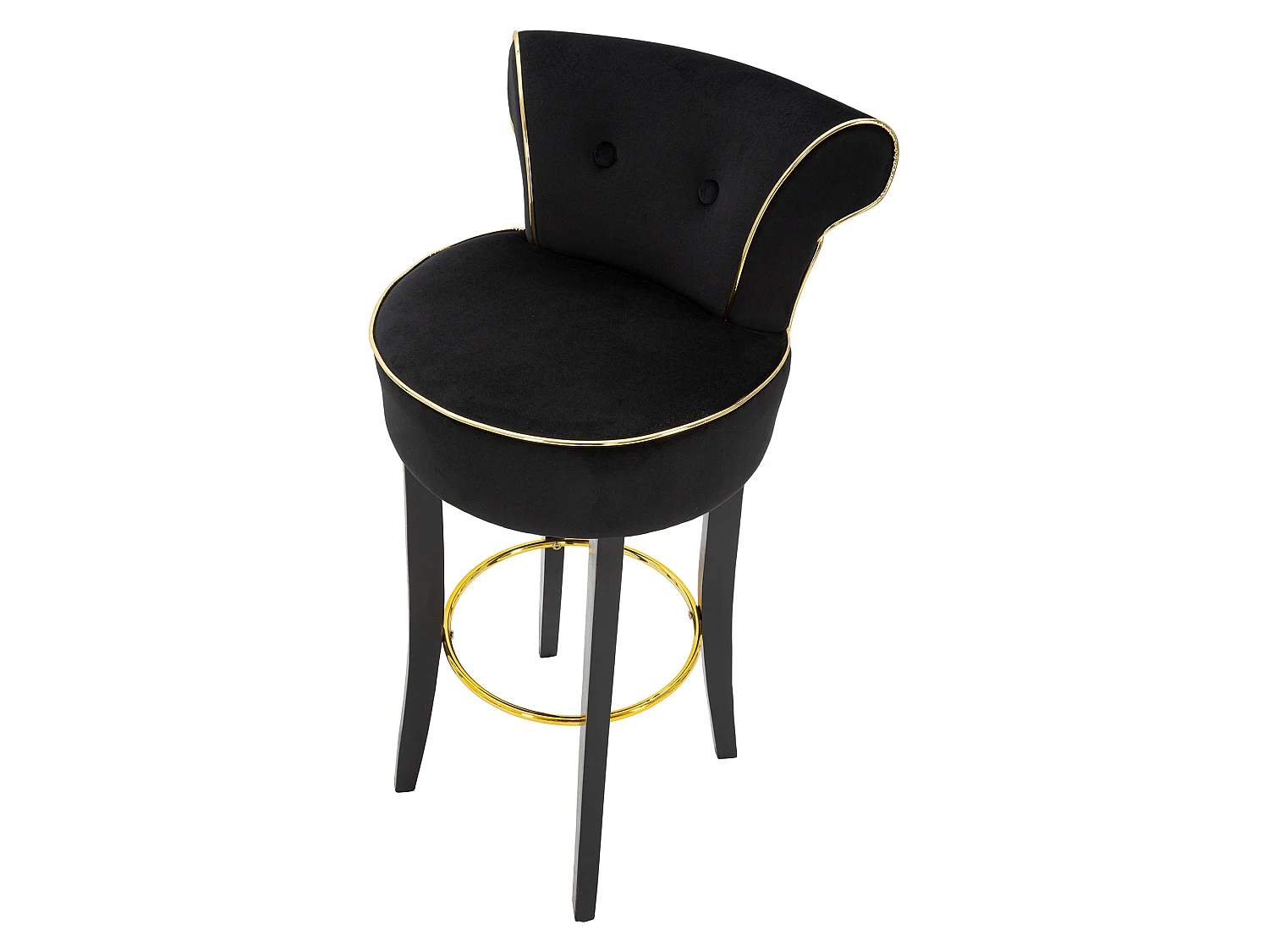 Sgabello Tupiza, Imbottito, 46x48x96h cm Nero, Rivestimento in Velluto, Materiale Struttura in Legno