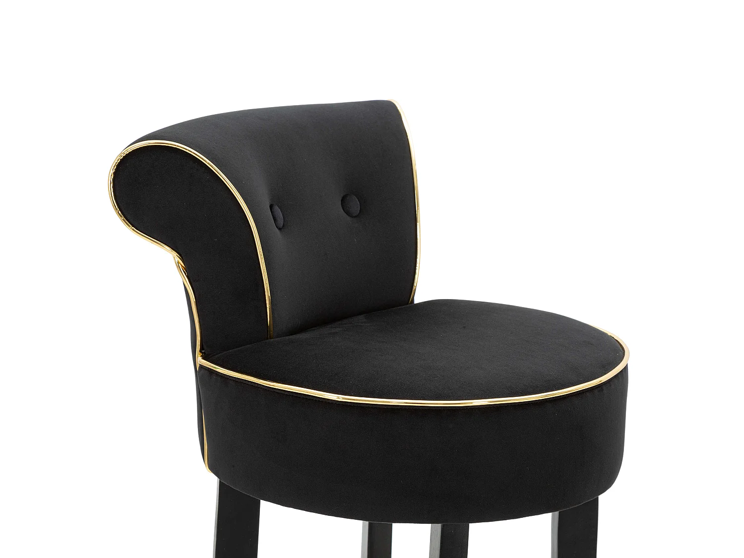 Sgabello Tupiza, Imbottito, 46x48x96h cm Nero, Rivestimento in Velluto, Materiale Struttura in Legno