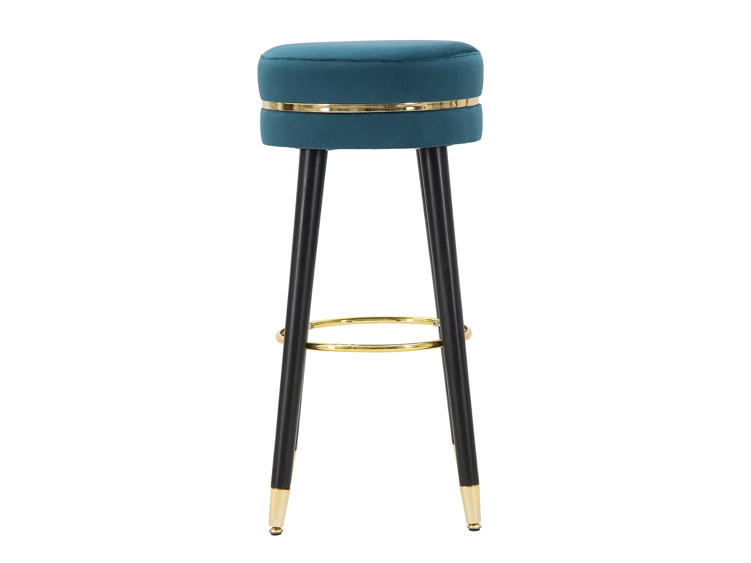 Sgabello Melnik, Velours, 35x35x74h cm, Bleu Pétrole, Rempli, Dégradé de Couleur Assise Pétrole