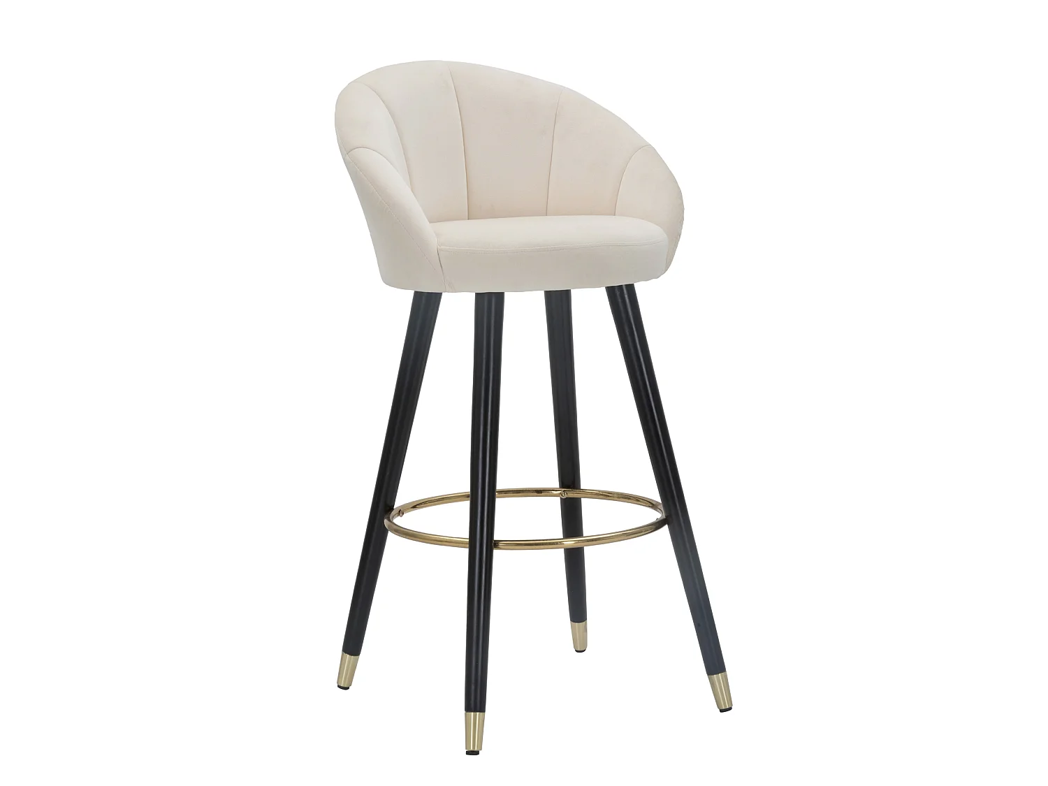Sgabello Huanca, Imbottiture, 55x56x104h cm, Blanc Crème, Revêtement en Velours, Structure en Tissu