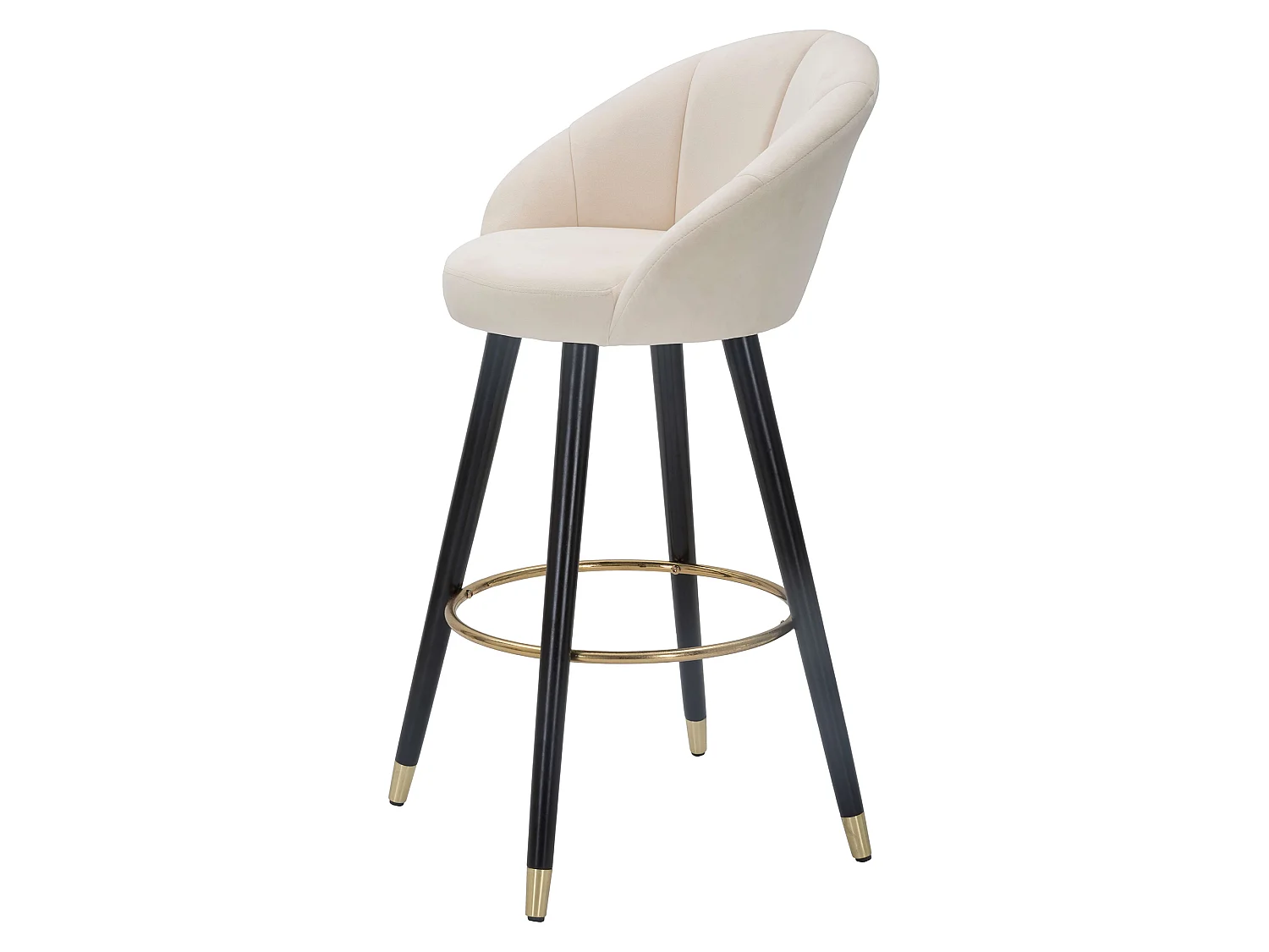 Sgabello Huanca, Imbottiture, 55x56x104h cm, Blanc Crème, Revêtement en Velours, Structure en Tissu