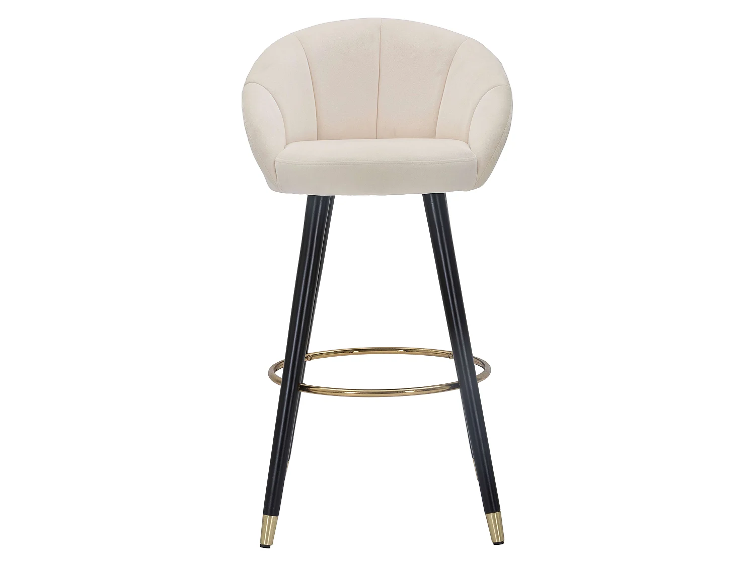 Sgabello Huanca, Imbottiture, 55x56x104h cm, Blanc Crème, Revêtement en Velours, Structure en Tissu