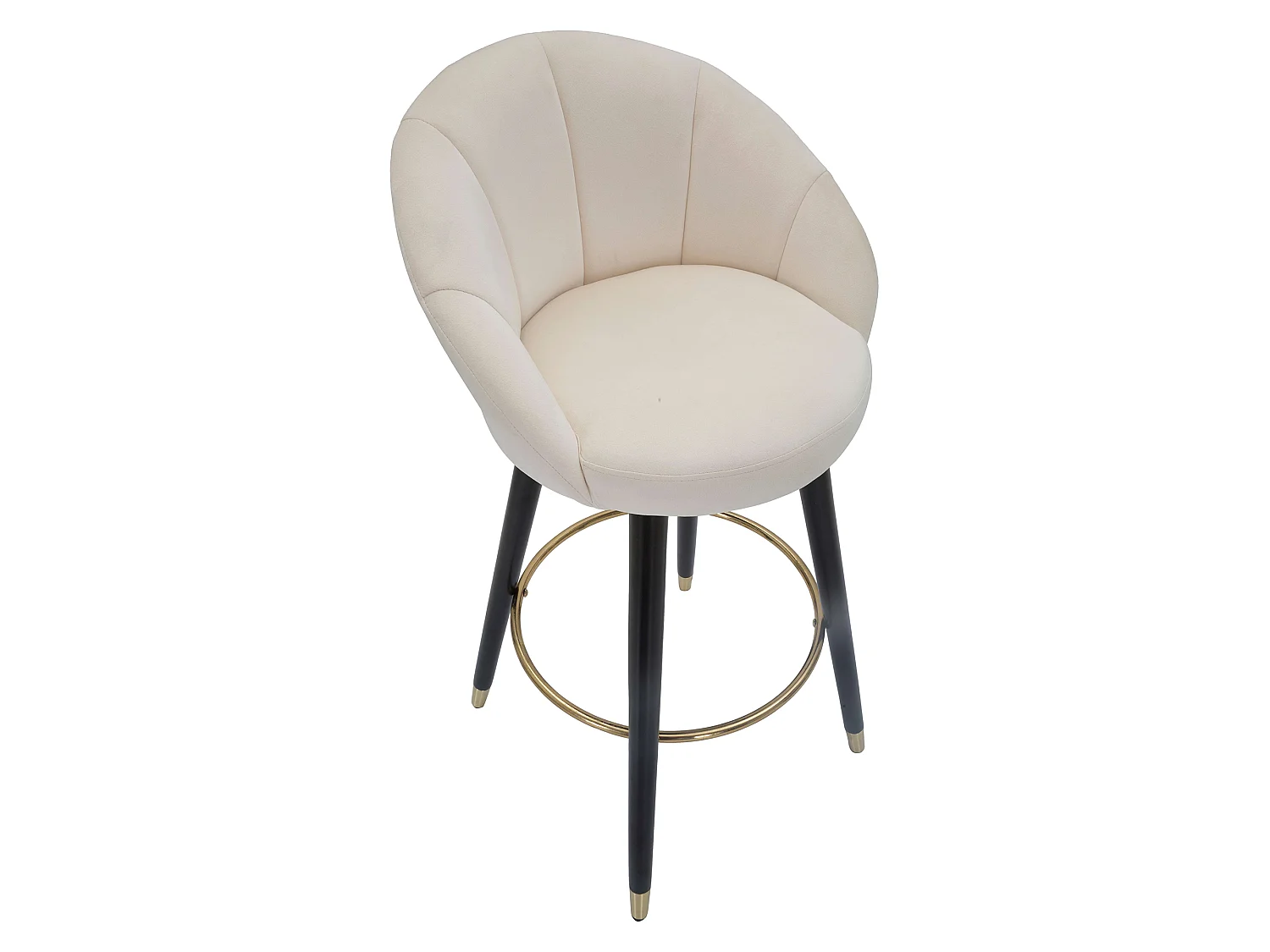 Sgabello Huanca, Imbottiture, 55x56x104h cm, Blanc Crème, Revêtement en Velours, Structure en Tissu