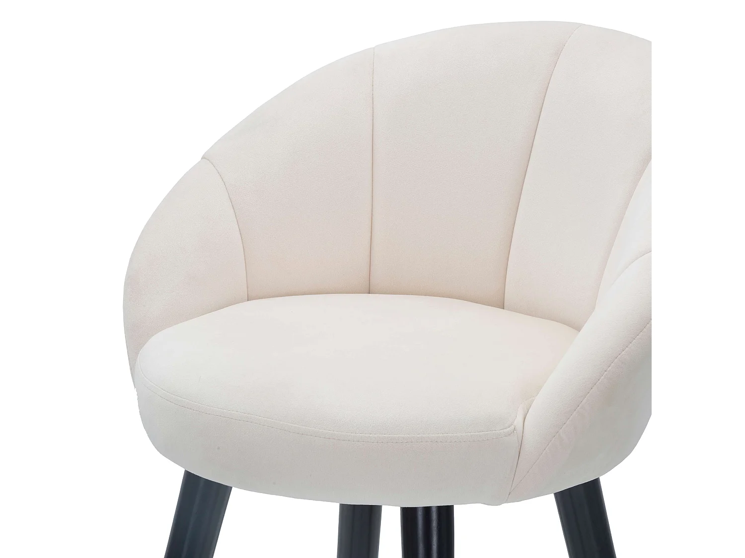 Sgabello Huanca, Imbottiture, 55x56x104h cm, Blanc Crème, Revêtement en Velours, Structure en Tissu