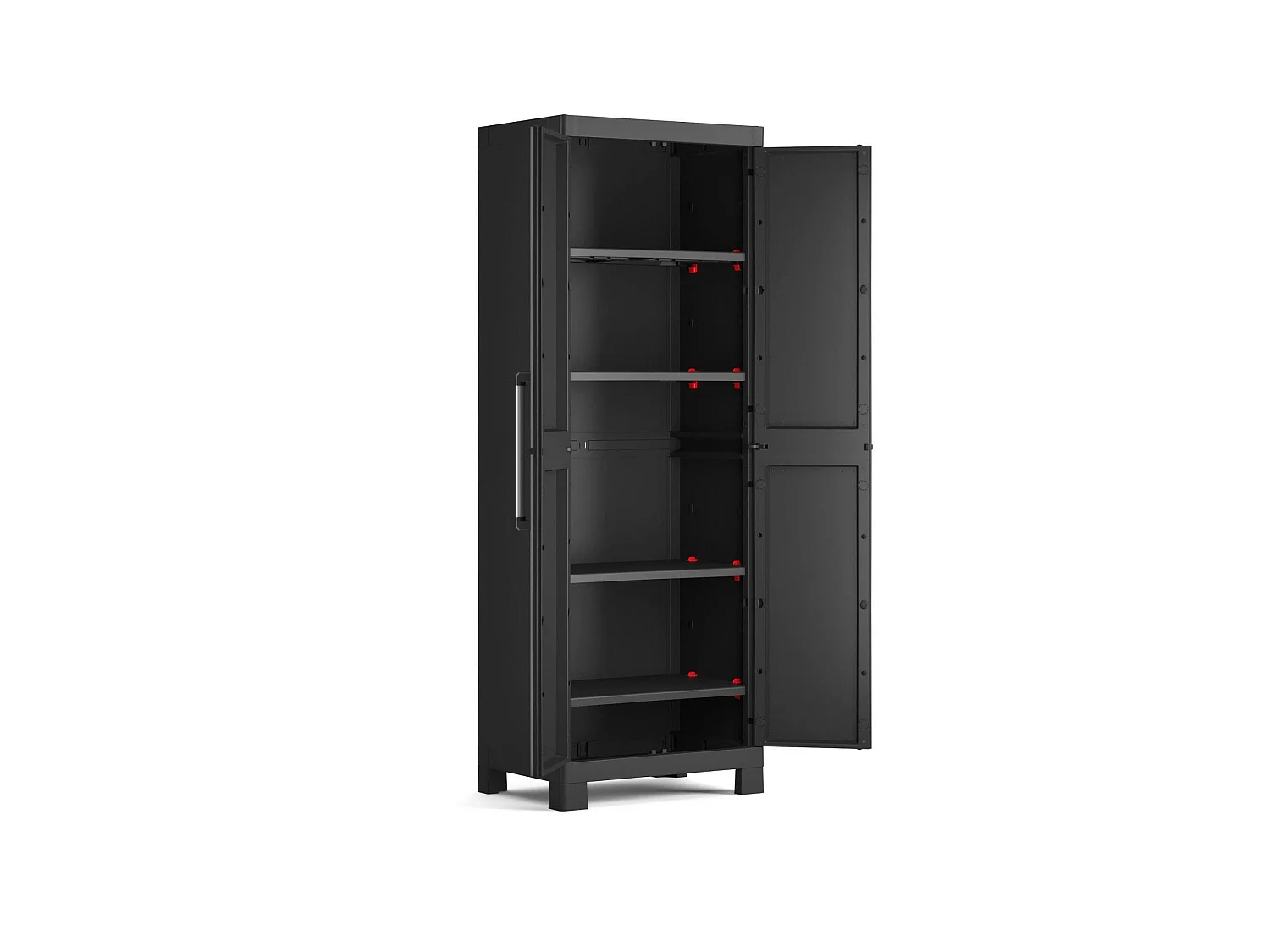 Außenschrank Terrebonne, 4 Regalböden Made in Italy, 45x65x182h cm Schwarz, Gartenschrank