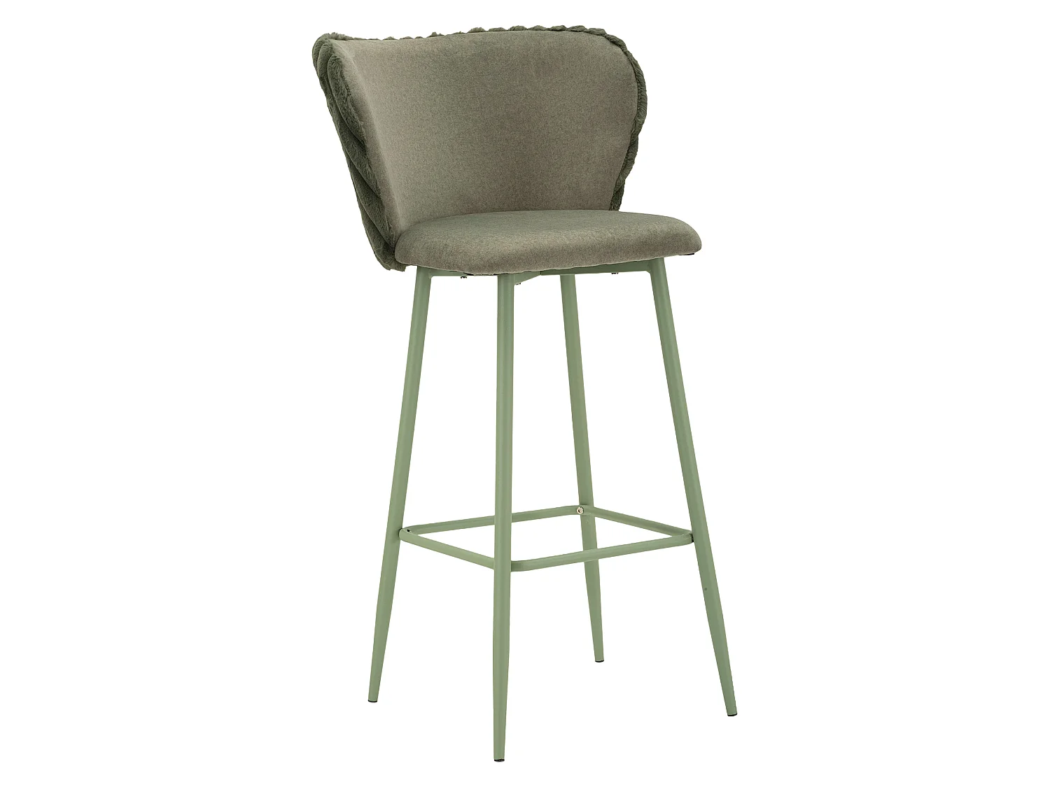 Sgabello Kalpa, Imbottito, 55x58x106h cm Verde, set da 2 con Schienale, Materiale Struttura in Legno Nobilitato