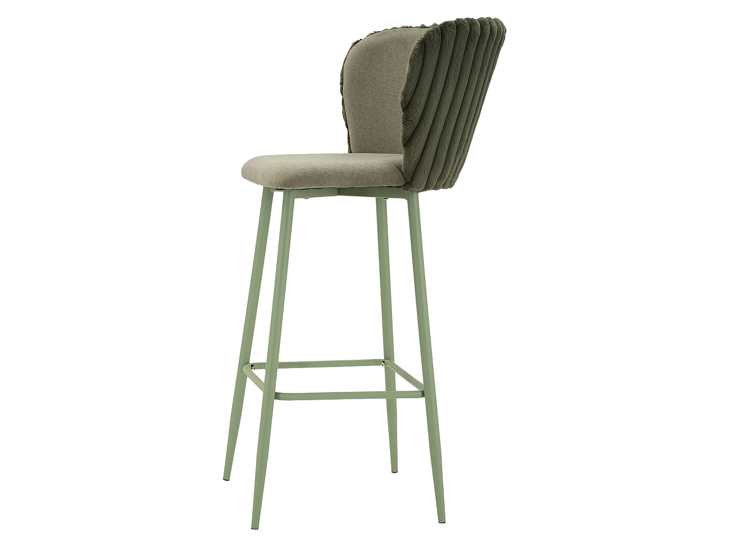 Sgabello Kalpa, Imbottito, 55x58x106h cm Verde, set da 2 con Schienale, Materiale Struttura in Legno Nobilitato