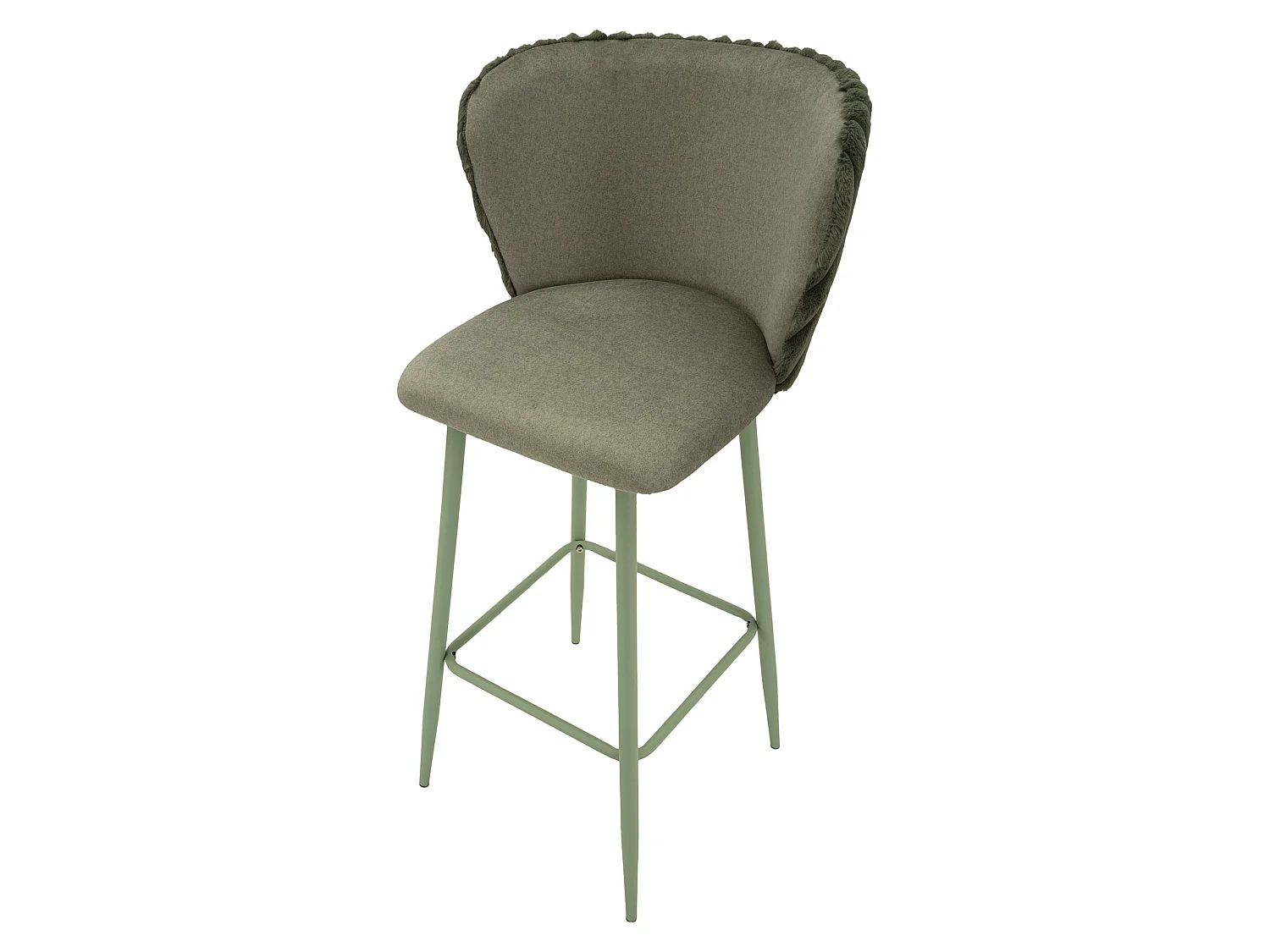 Sgabello Kalpa, Imbottito, 55x58x106h cm Verde, set da 2 con Schienale, Materiale Struttura in Legno Nobilitato