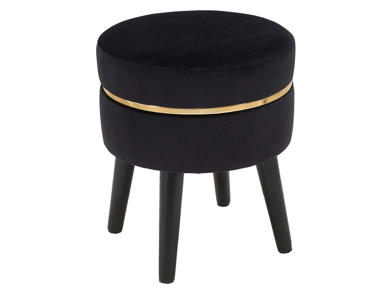Sgabello Famamiri, Rivestimento in Velluto, 35x35x41h cm Nero, Imbottito, Colore Seduta Nero