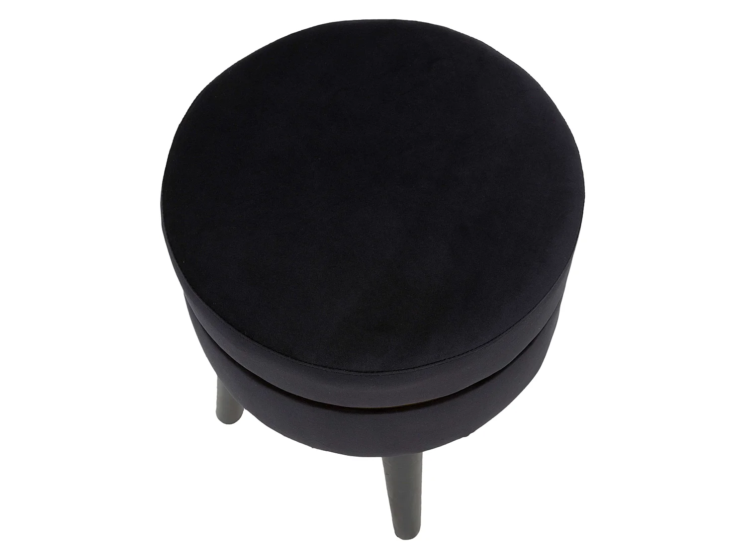 Sgabello Famamiri, Rivestimento in Velluto, 35x35x41h cm Nero, Imbottito, Colore Seduta Nero