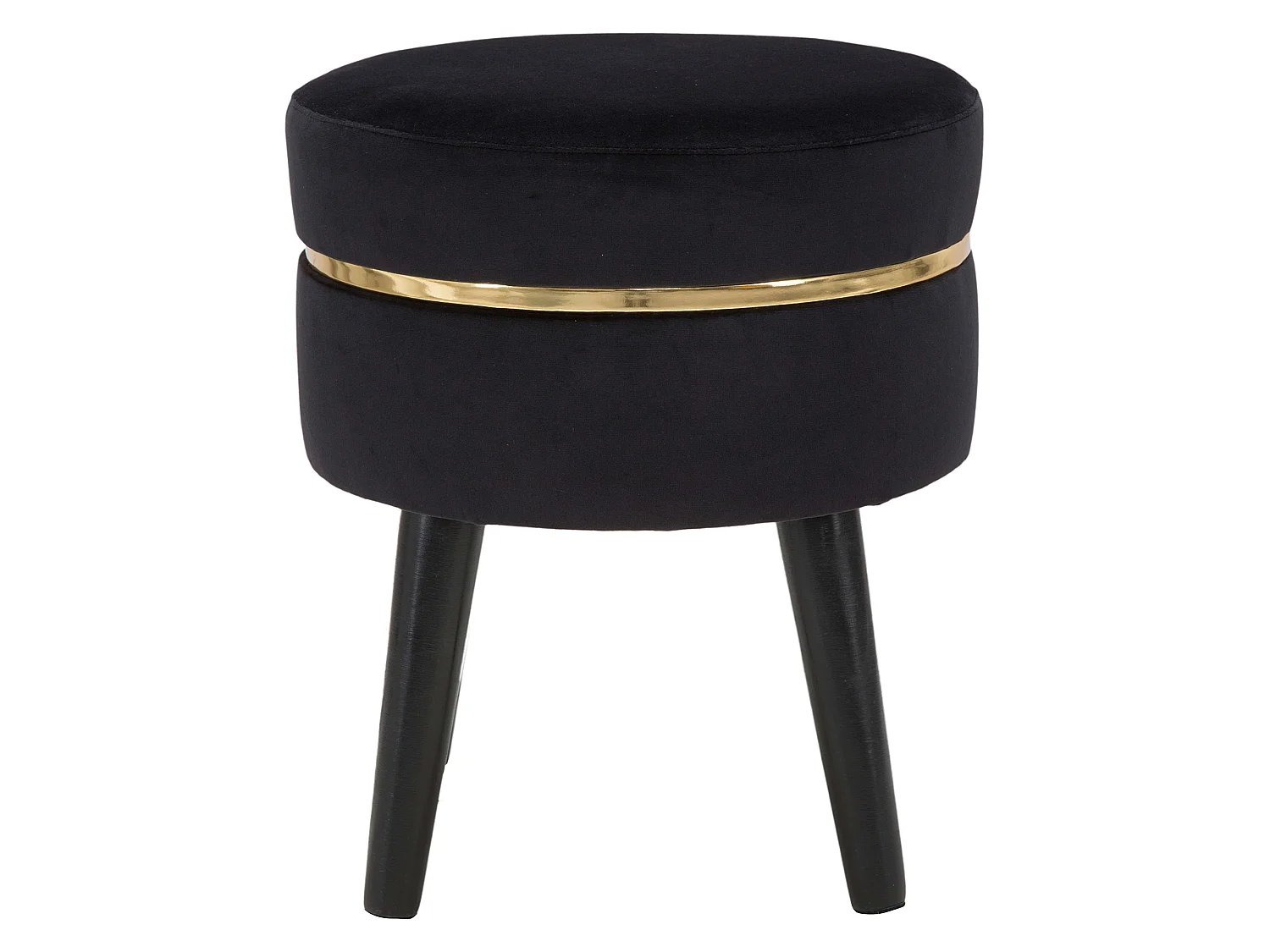 Sgabello Famamiri, Rivestimento in Velluto, 35x35x41h cm Nero, Imbottito, Colore Seduta Nero