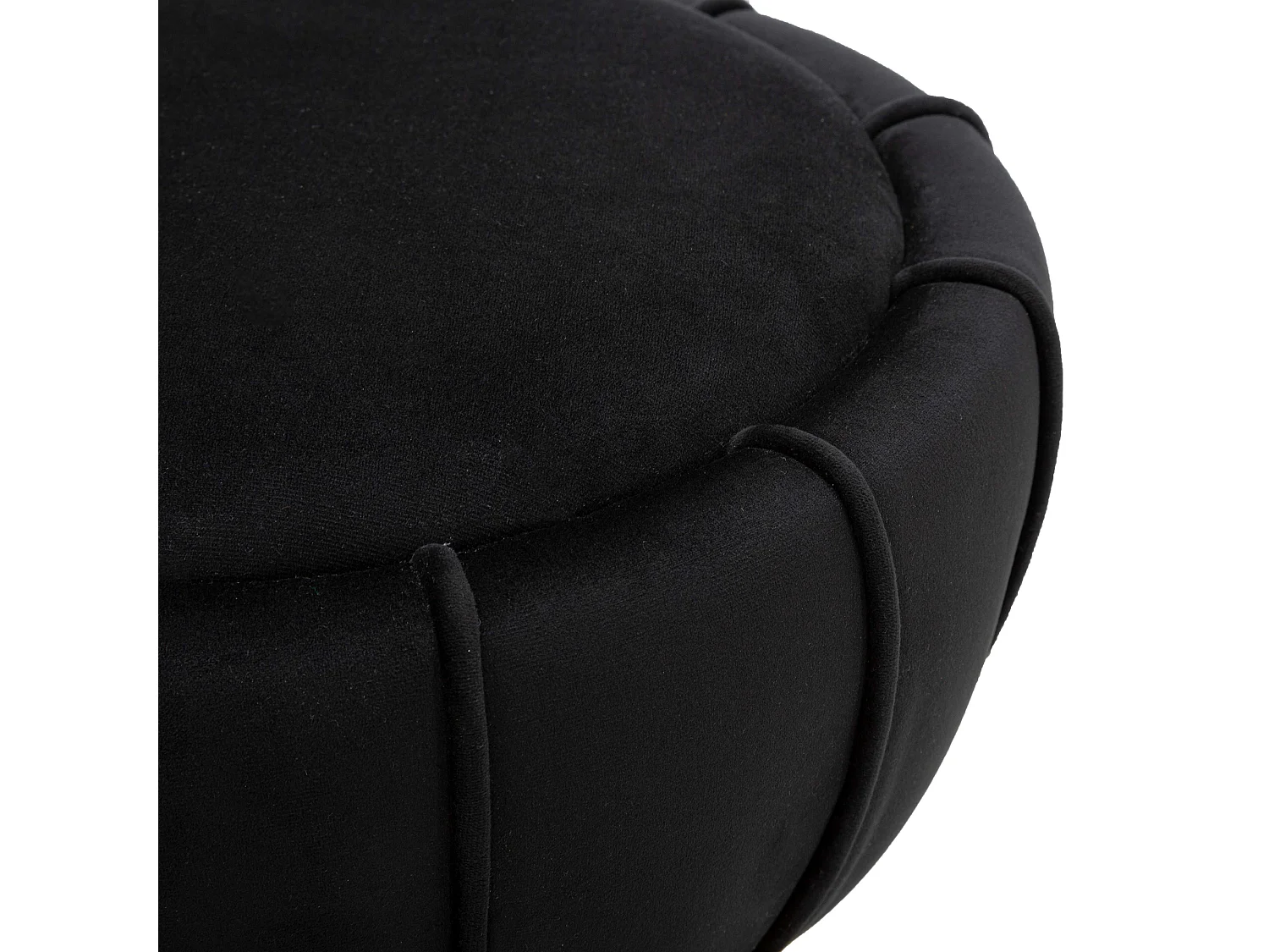 Sgabello Samaip, Imbottito, 40x40x44h cm Nero, Rivestimento in Velluto, Materiale Struttura in Legno