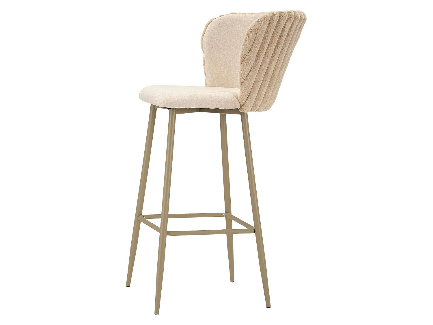 Sgabello Kalpa, Imbottito, 55x58x106h cm Bianco Crema, set da 2 con Schienale, Altezza Seduta 77 cm
