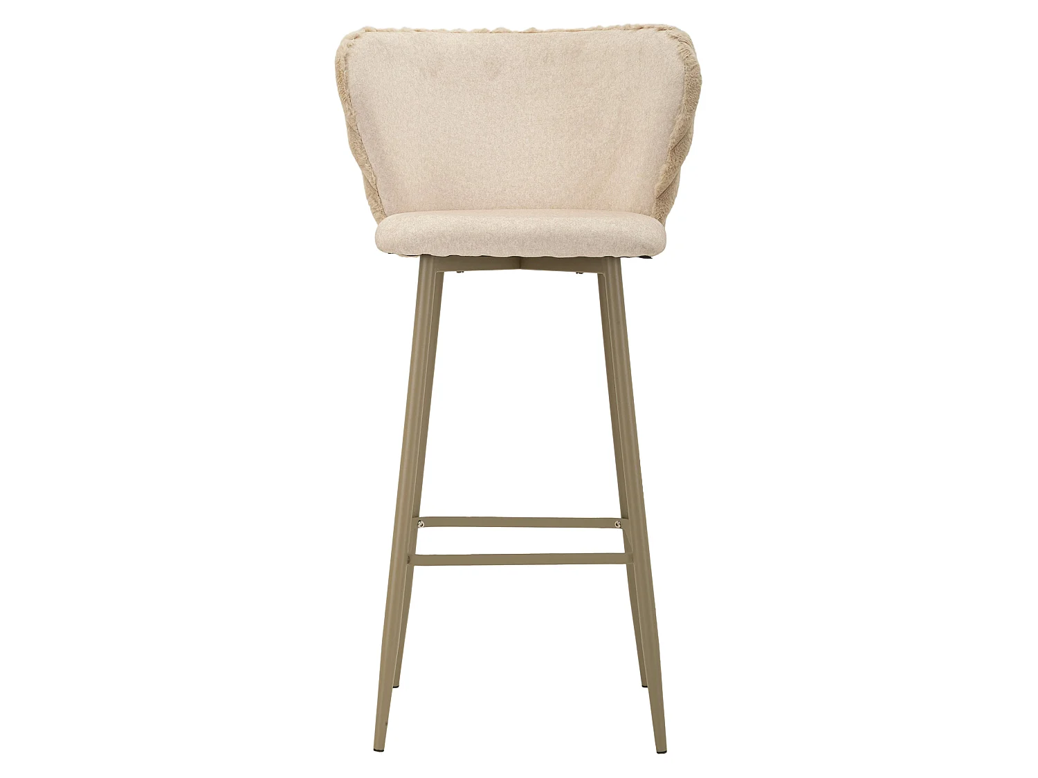 Sgabello Kalpa, Imbottito, 55x58x106h cm Bianco Crema, set da 2 con Schienale, Altezza Seduta 77 cm