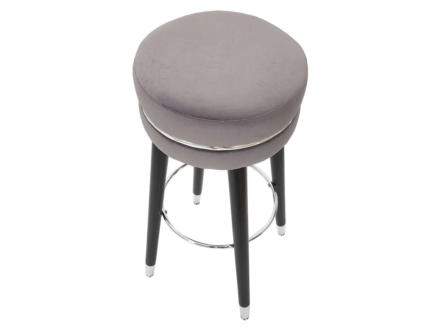 Sgabello Bran, Imbottito, 35x35x74h cm Nero, Rivestimento in Velluto, Materiale Struttura in Legno