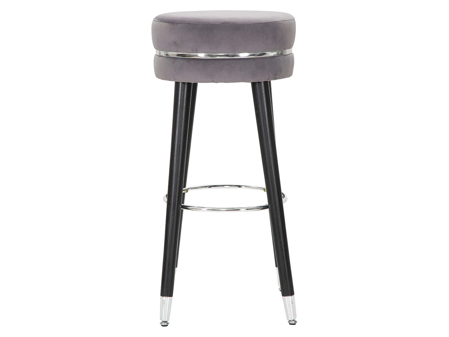 Sgabello Bran, Imbottito, 35x35x74h cm Nero, Rivestimento in Velluto, Materiale Struttura in Legno