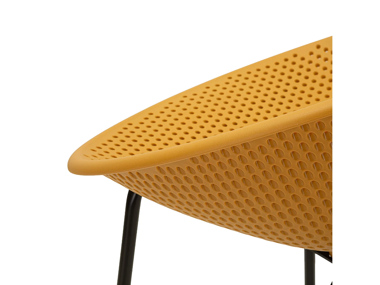 Sgabello Trong, set da 2 Indoor/outdoor Seduta Traforata, 51x82x58h cm Giallo Senape, Altezza Seduta 75 cm, Materiale Struttura in Metallo