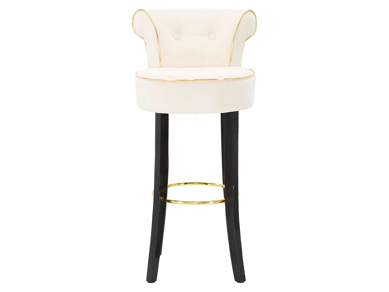 Sgabello Tupiza, Rivestimento in Velluto, 46x48x96h cm Bianco Crema, Imbottito, Sfumatura Colore Seduta Crema