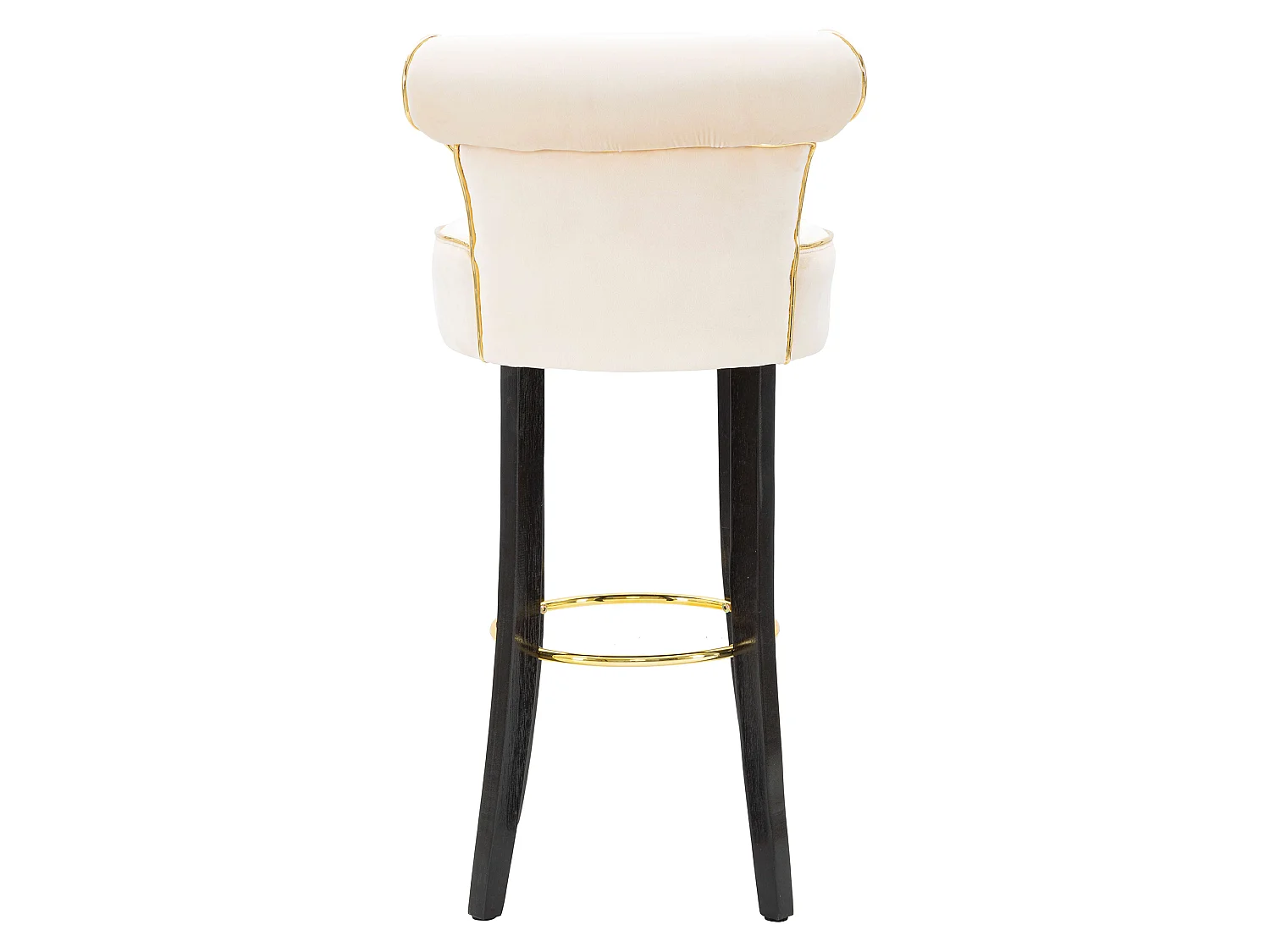 Sgabello Tupiza, Rivestimento in Velluto, 46x48x96h cm Bianco Crema, Imbottito, Sfumatura Colore Seduta Crema