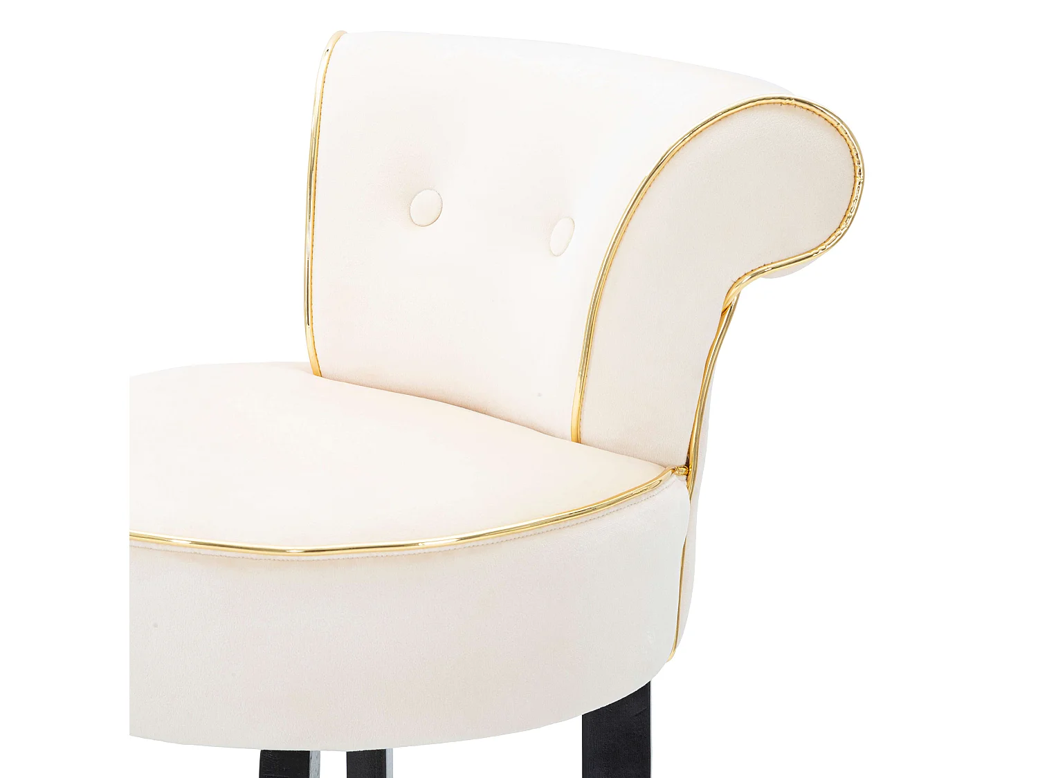 Sgabello Tupiza, Rivestimento in Velluto, 46x48x96h cm Bianco Crema, Imbottito, Sfumatura Colore Seduta Crema