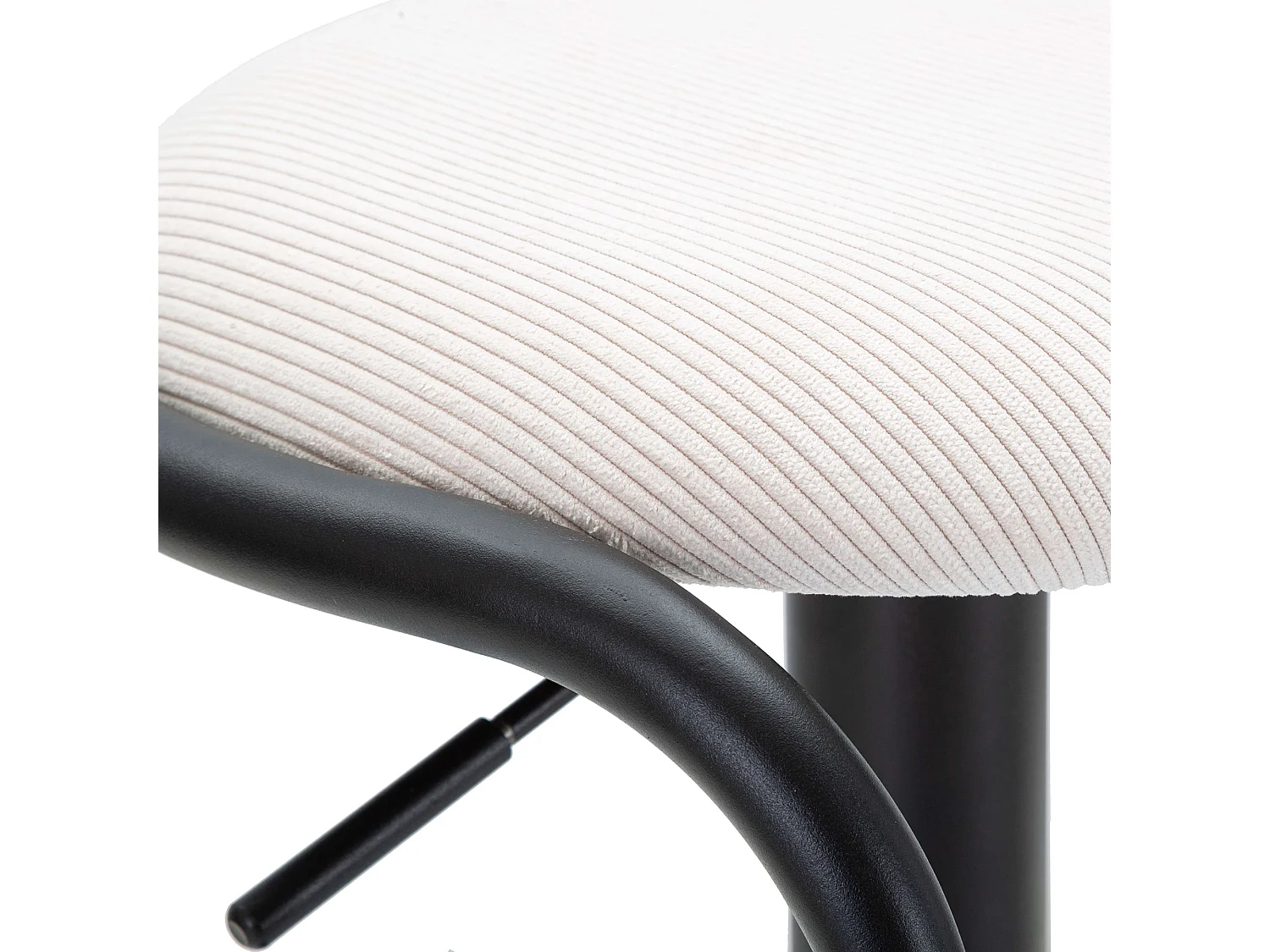 Sgabello Jardin, réglable, 41x41x61h cm blanc crème, rembourré, hauteur d'assise maximale 83 cm