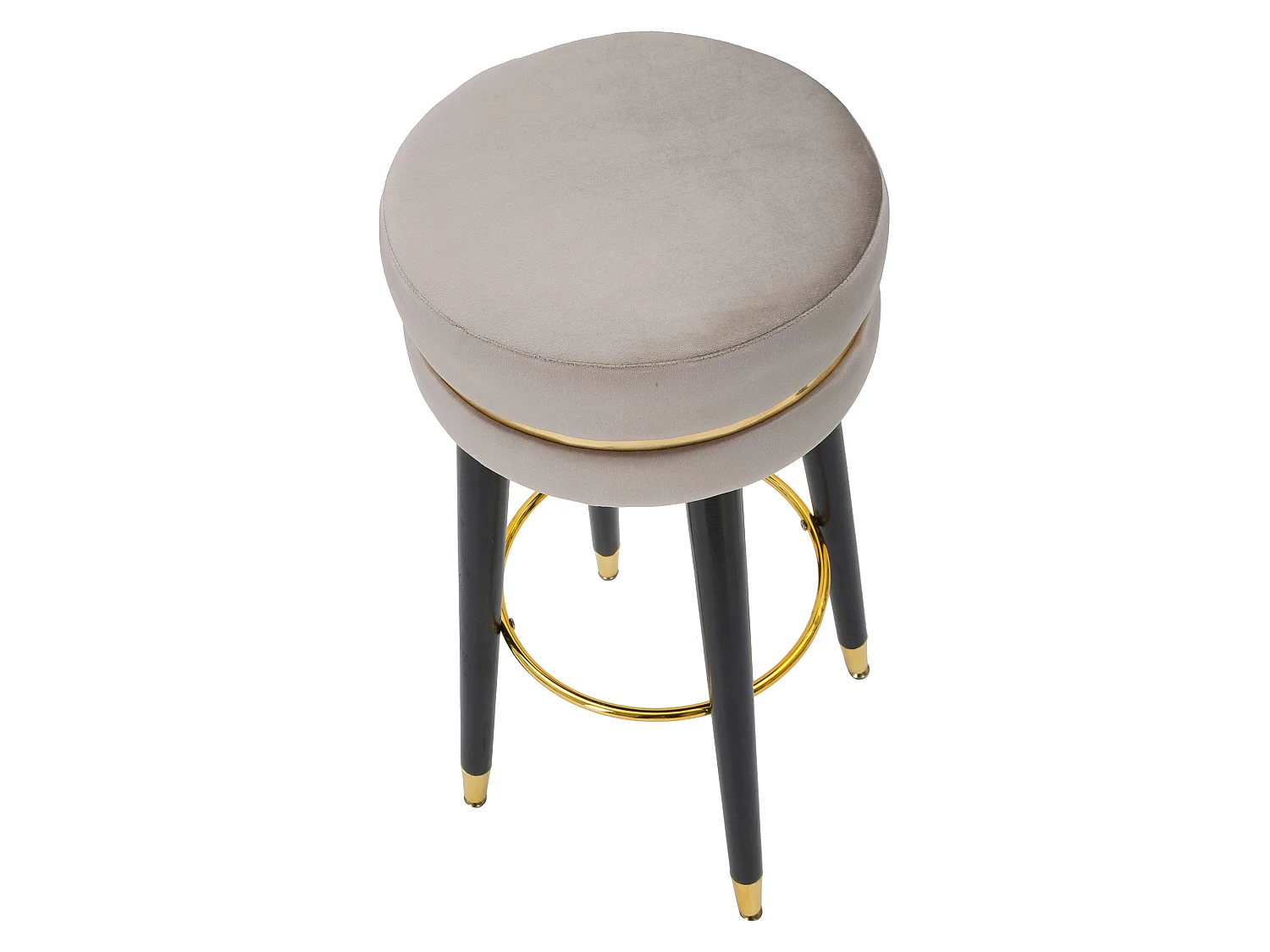 Sgabello Melnik, Velluto 35x35x74h cm Gris Taupe, Imbottito, Nuance Assise Taupe
