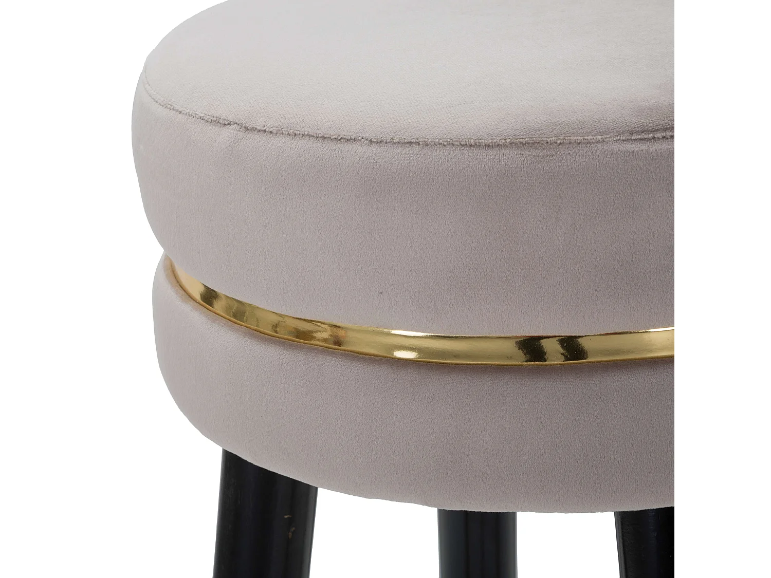 Sgabello Melnik, Velluto 35x35x74h cm Gris Taupe, Imbottito, Nuance Assise Taupe