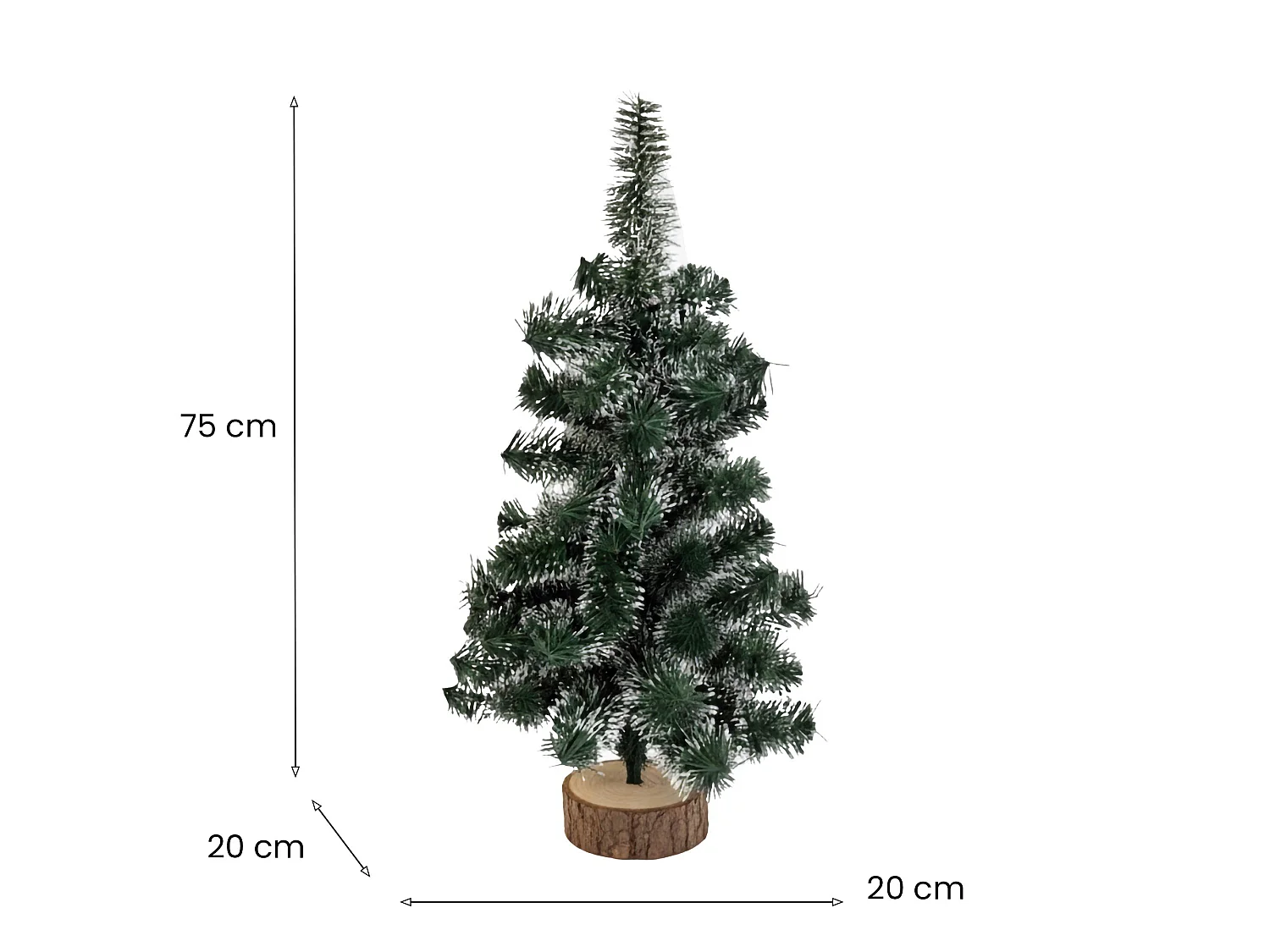 Albero di Natale Todina, Ignifugo si Plastica, no Legno Made in Italy, 75h cm Verde, Base Inclusa, Materiale Struttura in Legno Massello