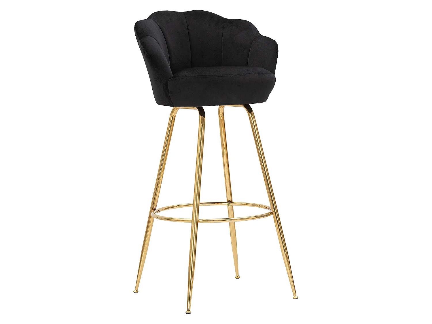 Sgabello Tequis, Revêtement en Velours, 55x53x110h cm Noir, Rembourré, Couleur Assise Noire